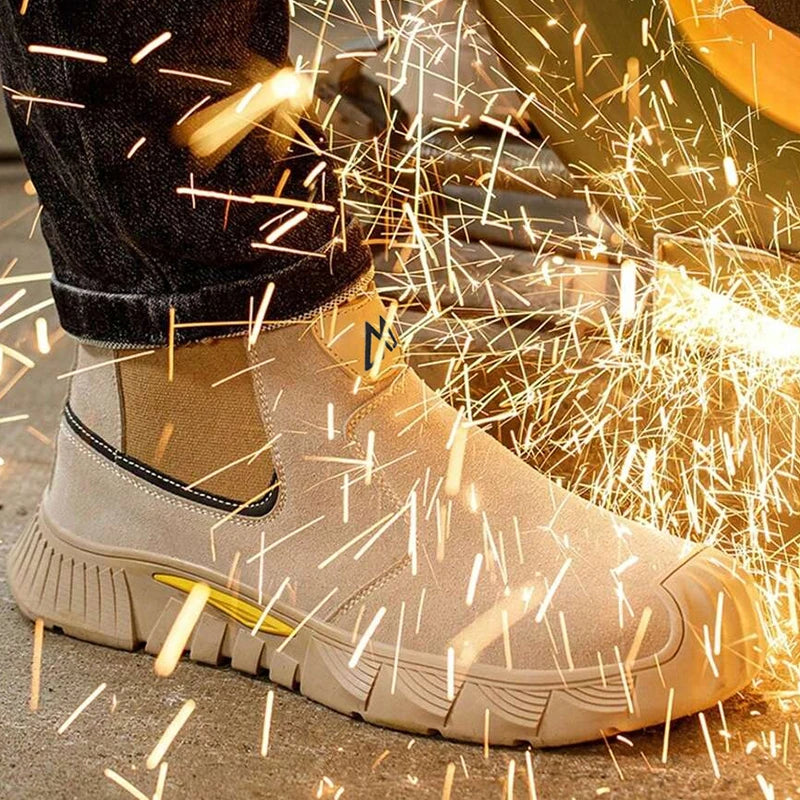Zapatos de seguridad con punta de acero para hombres y mujeres, zapatos de trabajo antideslizantes, zapatillas de deporte, zapatos de trabajo protectores para exteriores, botas de seguridad para exteriores para hombres