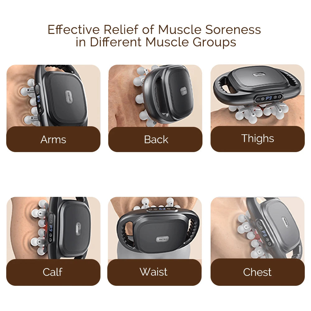 Pistola de Fascia de 16 cabezales, pistola de masaje corporal con vibración de alta frecuencia, masajeador de espalda y cintura, masajeador de cuello y hombros, masajeador muscular