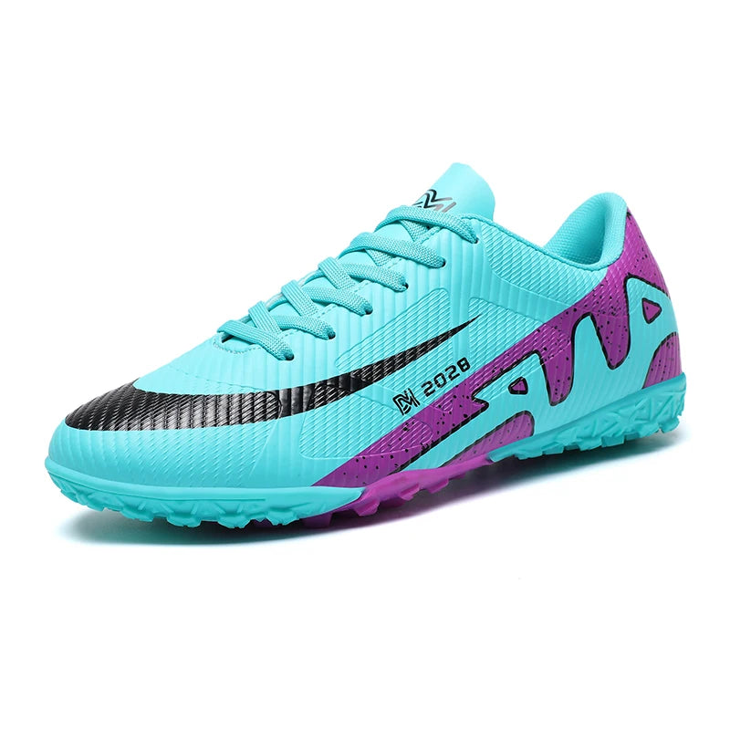 Botas de Fútbol Profesionales FG/TF para Hombre, Tacos Largos para Césped, Transpirables, Ligeras y Cómodas para Entrenamiento