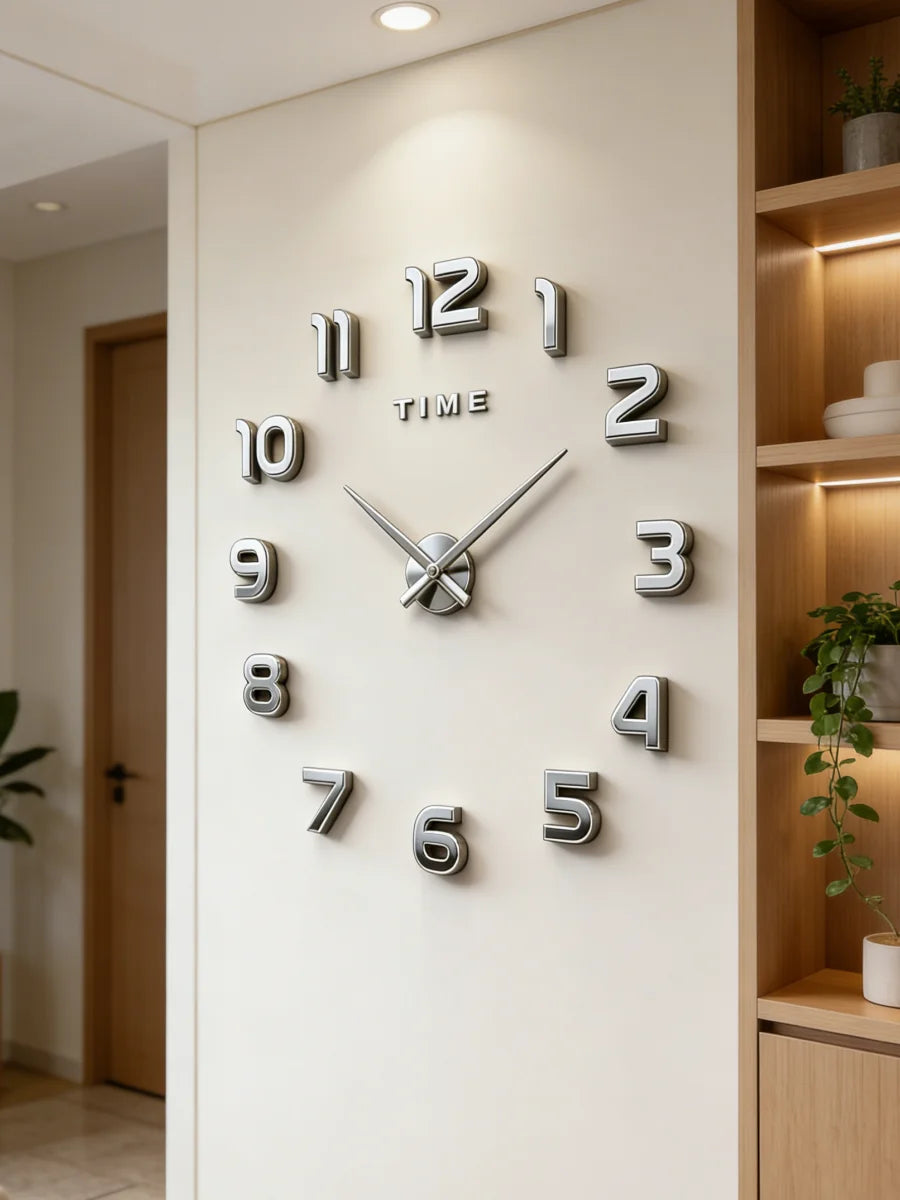 Reloj de pared grande 3D, relojes de pared clásicos luminosos, reloj Digital DIY, relojes de pared, pegatinas, reloj silencioso para el hogar, mesa de salón