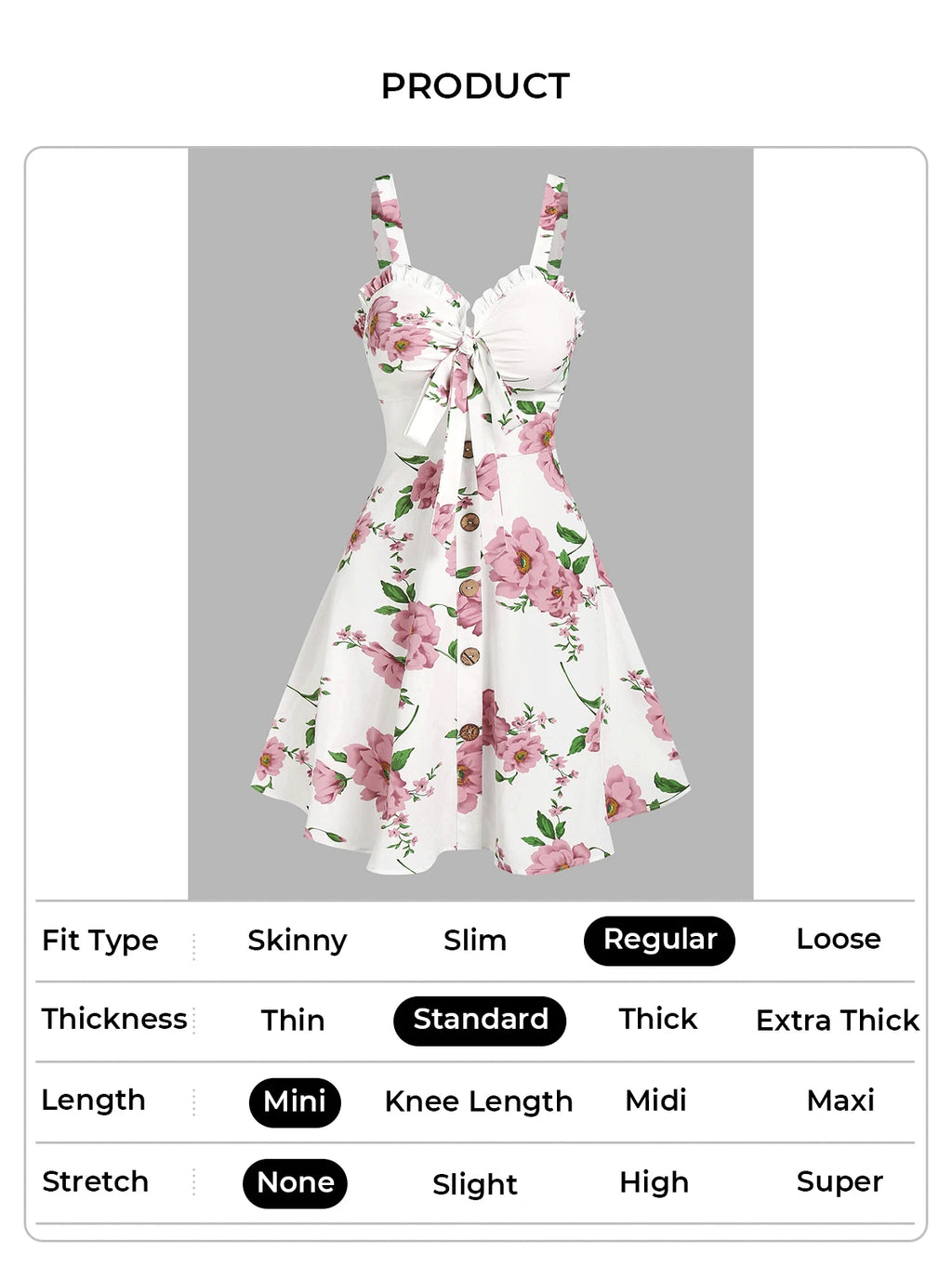 Dressfo 2025 Vestido veraniego con estampado floral para mujer, vestido de fiesta en el jardín, minivestido con lazo y volantes para verano