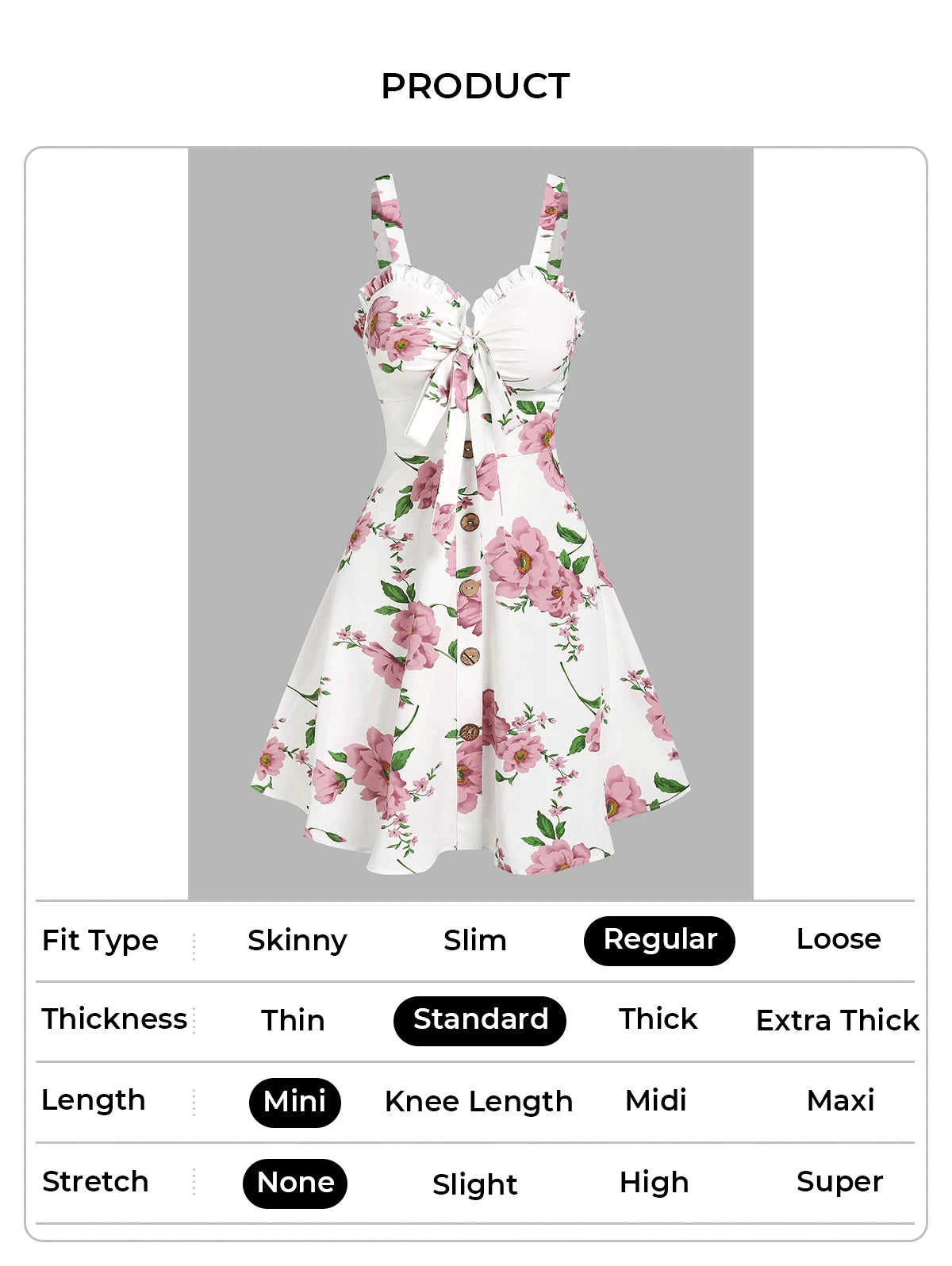 Dressfo 2025 Vestido veraniego con estampado floral para mujer, vestido de fiesta en el jardín, minivestido con lazo y volantes para verano