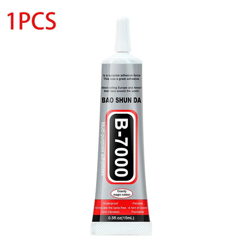 B7000 Pegamento 15/25/50/110 ml Adhesivo reparador de resina epoxi  Pantalla táctil de teléfono móvil Joyería Artesanía Herramienta de pegamento líquido para bricolaje con salida de aguja fina, transparente, ecológico