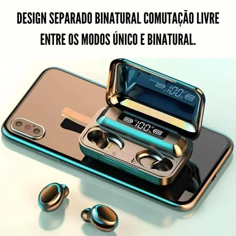 Audífonos Bluetooth F9, Sonido Estéreo 9D con Bajos Profundos, Audífonos Deportivos Manos Libres con Control Táctil, Audífonos Inalámbricos TWS, Resistentes al Agua