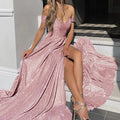 Vestidos de Fiesta 2026 para Mujer, Vestido Largo con Escote en V, Espalda Descubierta, Lentejuelas Rosas, Sin Mangas, Vestido de Noche Formal