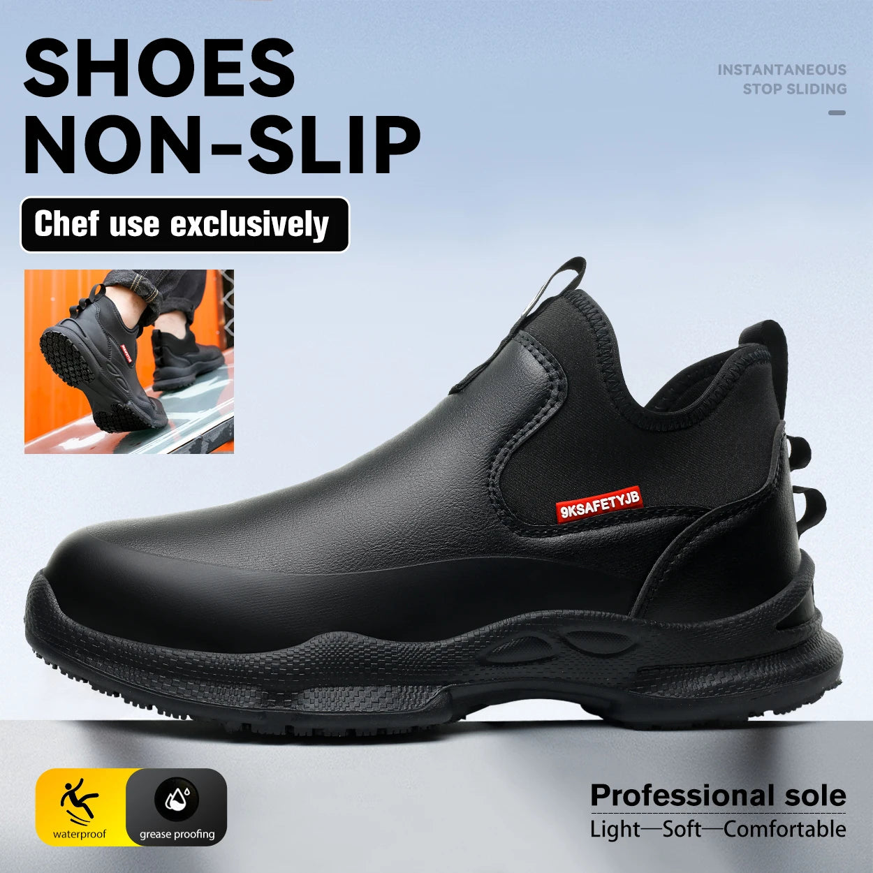 Zapatos de trabajo para Chef para hombre, calzado de cocina antideslizante resistente al aceite, zapatos de seguridad cómodos para restaurante, zapatos de cocina impermeables