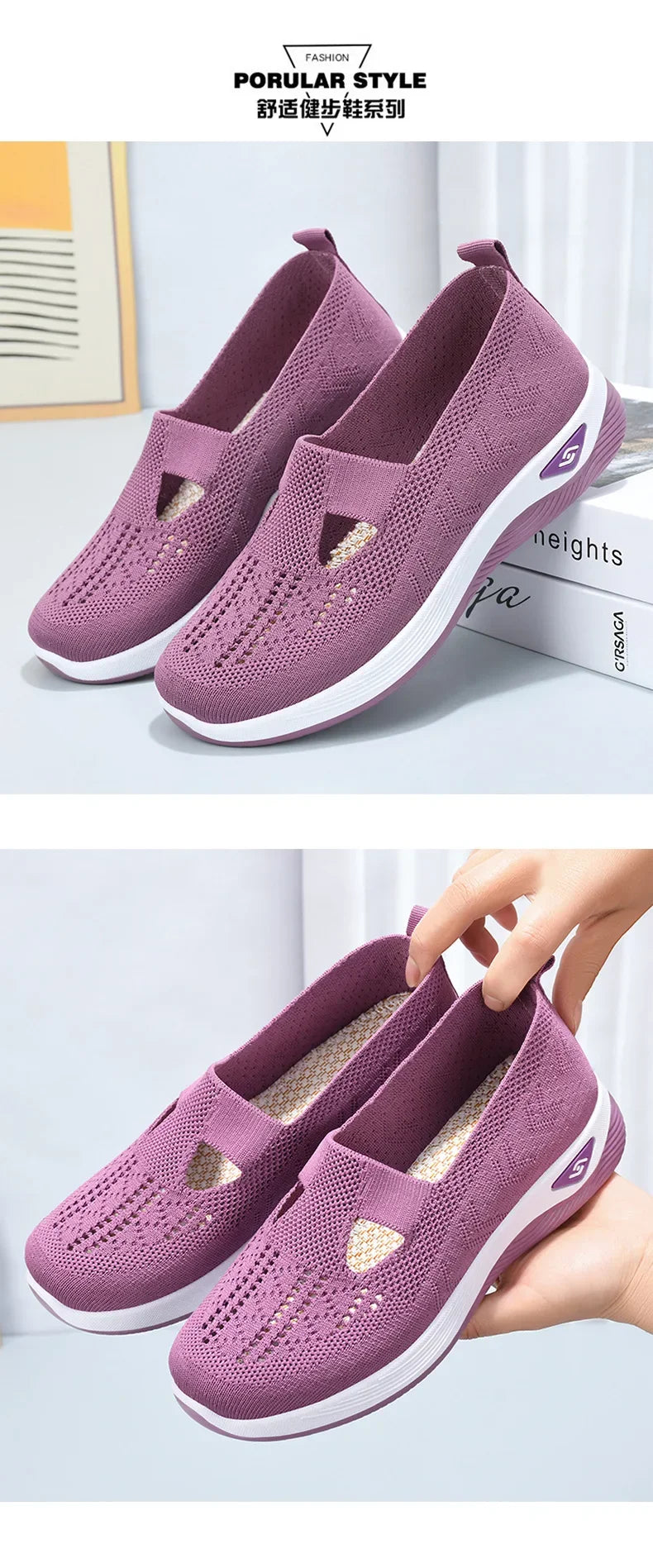 Zapatos de mujer 2025, zapatillas informales de verano, suela gruesa de malla transpirable, asequible, envío gratis