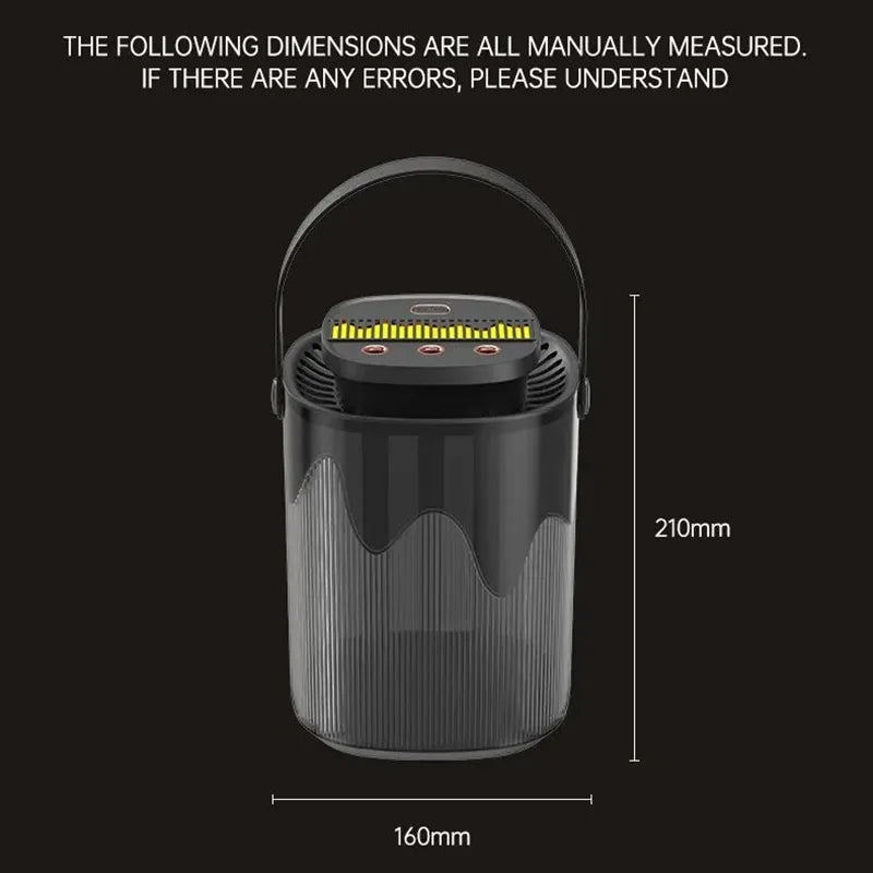 Humidificador de aire de 3L, difusor de Aroma pequeño portátil, 3 puertos de pulverización, humidificador usb de gran capacidad, máquina de niebla de aceite esencial para el hogar