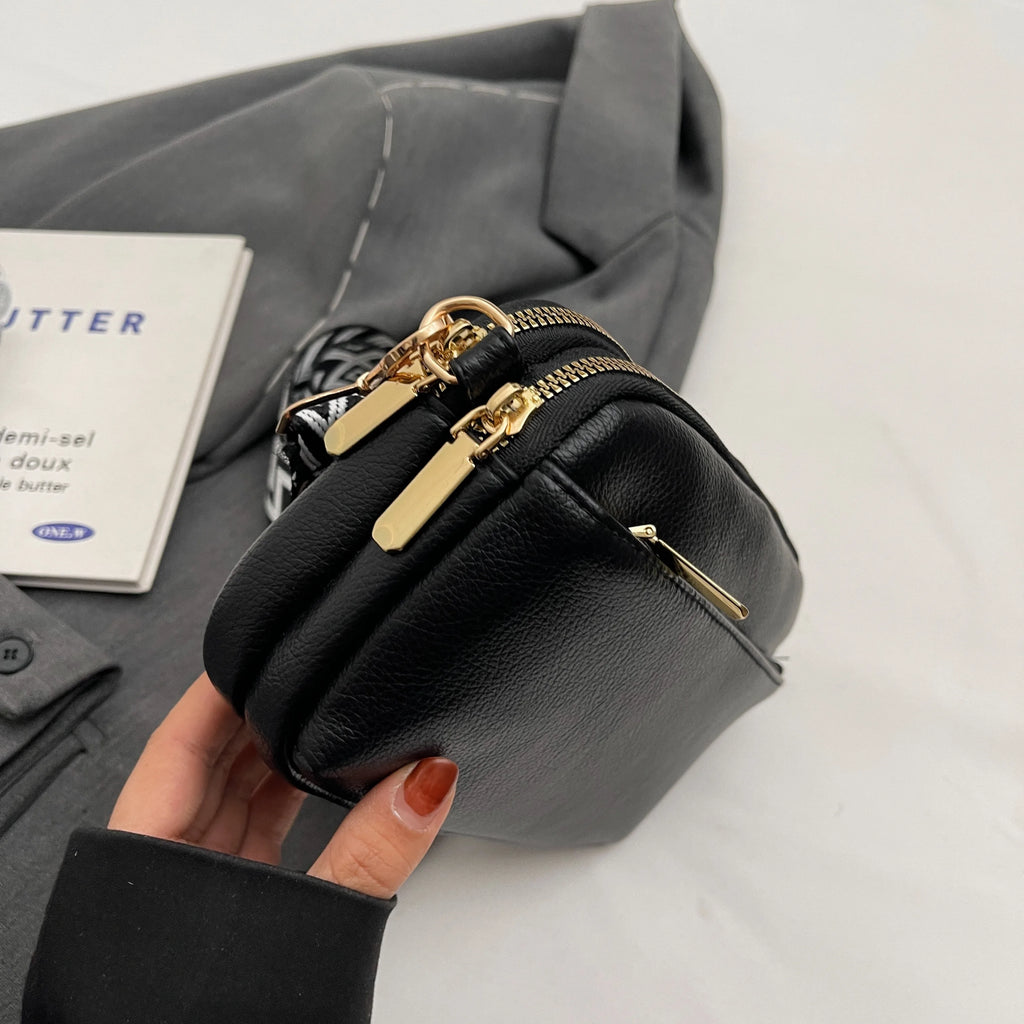 Bolso cruzado vegano elegante para mujer, bolso de hombro de PU minimalista y a la moda, compacto, espacioso, apto para teléfono