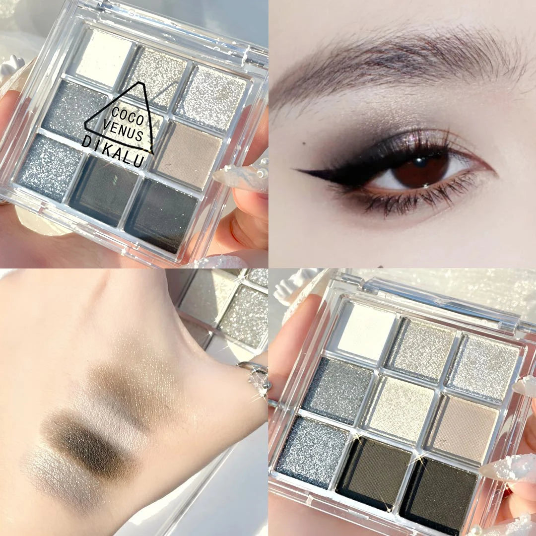 DIKALU-paleta de sombras de ojos, nueva paleta de sombra de ojos, Oh Rosy Nine Palace Grid, enfoque automático, baja saturación, polvo de humo, placa de rosa, primavera y verano