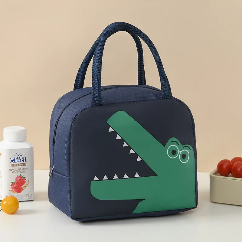Bolsas de almuerzo térmicas de animales de dibujos animados para niños con envío gratis, bolsas aislantes de almacenamiento para niños y niñas, fiambrera Banto