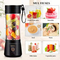 Exprimidor portátil con carga USB de 12 cuchillas, mini licuadora personal de 500 ml, máquina eléctrica para hacer batidos, mezclador compacto recargable para batidos, bebidas de frutas y verduras, uso en viajes, hogar, of