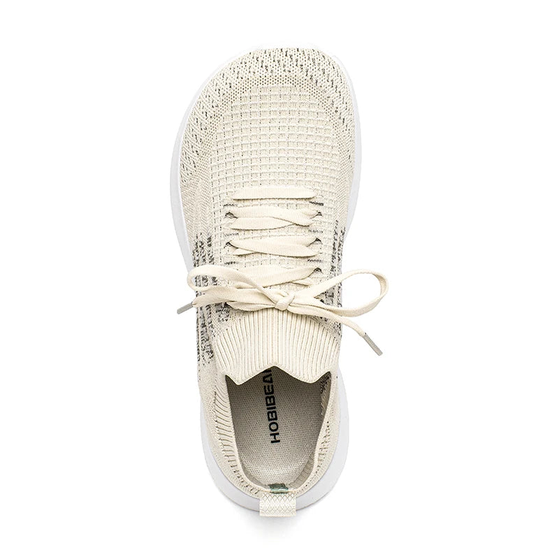 HOBIBEAR Zapatillas de deporte unisex para correr, zapatos para caminar transpirables de malla con punta ancha, zapatillas de senderismo con cordones antideslizantes