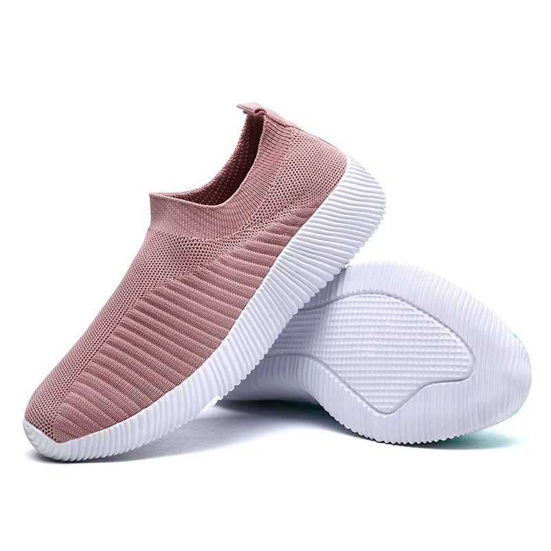 Zapatos vulcanizados para mujer, zapatillas de deporte de alta calidad para mujer, zapatos planos sin cordones, mocasines para mujer de talla grande 43, zapatos planos para caminar
