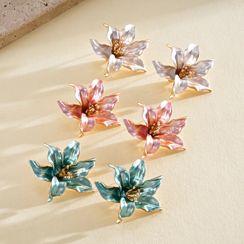 Pendientes de Aleación DIGADAGU con Diseño de Flor, Novedosos, Exagerados y Sencillos, Accesorios de Joyería para Fiesta para Mujer