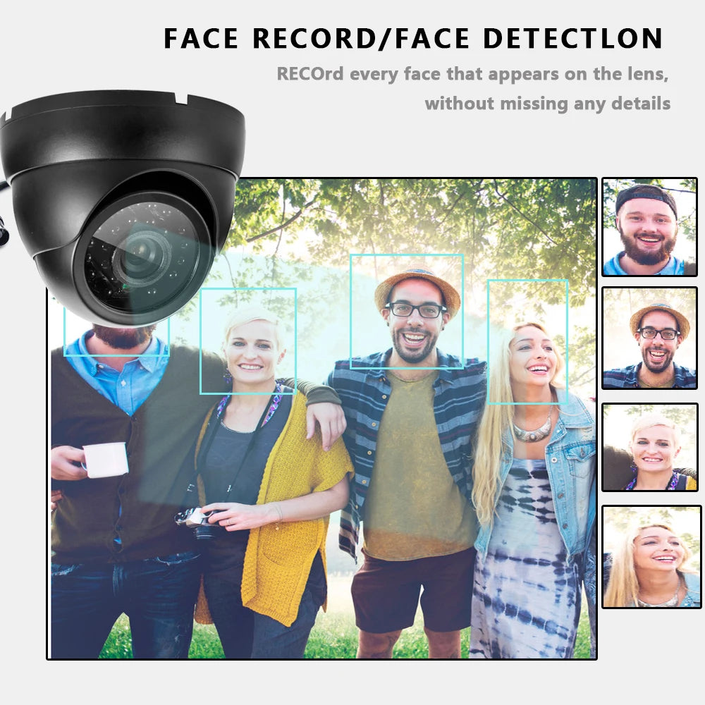 Cámara domo analógica de seguridad CCTV 4K BNC para exteriores, impermeable, detección facial, AHD, DVR, sistema de videovigilancia, 8MP, XMEYE, 5MP