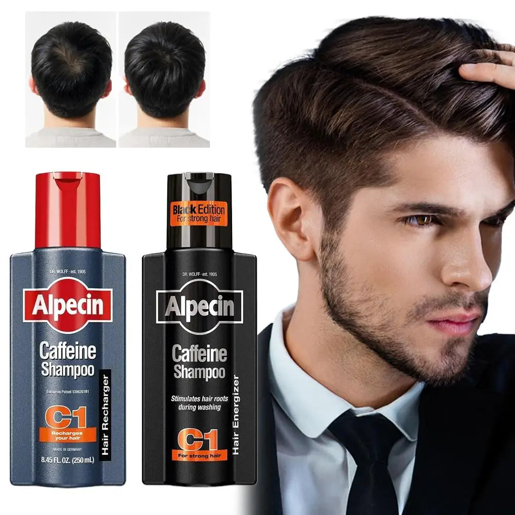 Champú Alpecin C1 con Cafeína de Alemania, Anticaída, Control de Grasa, Elimina la Caspa, Limpia Profundamente los Folículos Pilosos, Repara el Cabello