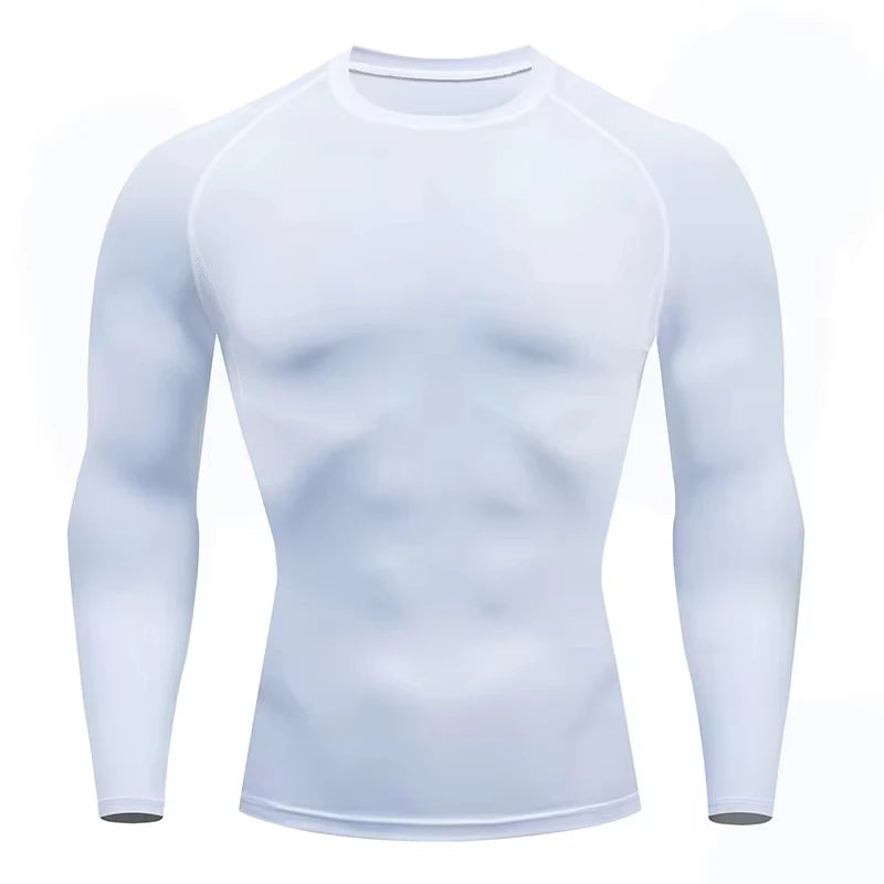 Camisa de compresión de manga larga para hombre de secado rápido |   Top deportivo para culturismo, fitness, gimnasio, entrenamiento