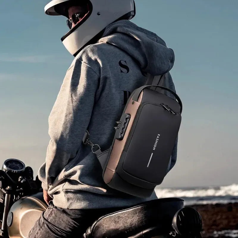 Bolso cruzado de cuero PU para hombre, bandolera clásica antirrobo, bolso de pecho multifuncional, nueva marca de diseñador