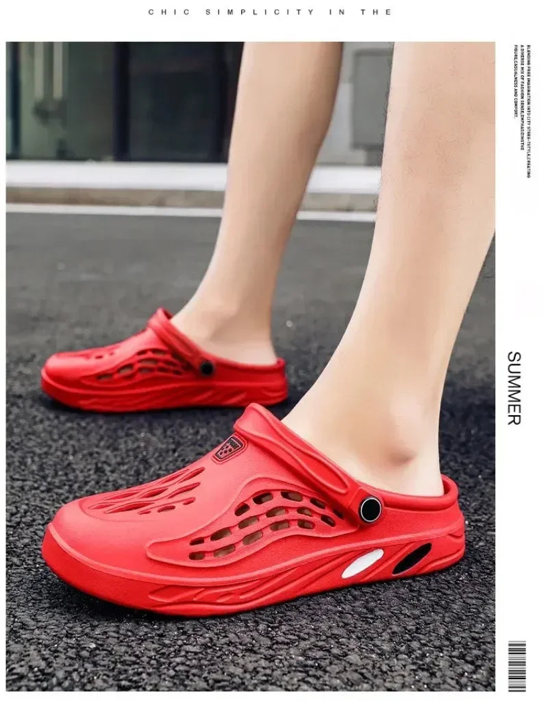 Sandalias al aire libre para hombres y mujeres Zuecos de verano Zapatillas EVA Tallas grandes 47 48 49 Zapatos de jardín para hombres Sandalias de playa Zuecos transpirables