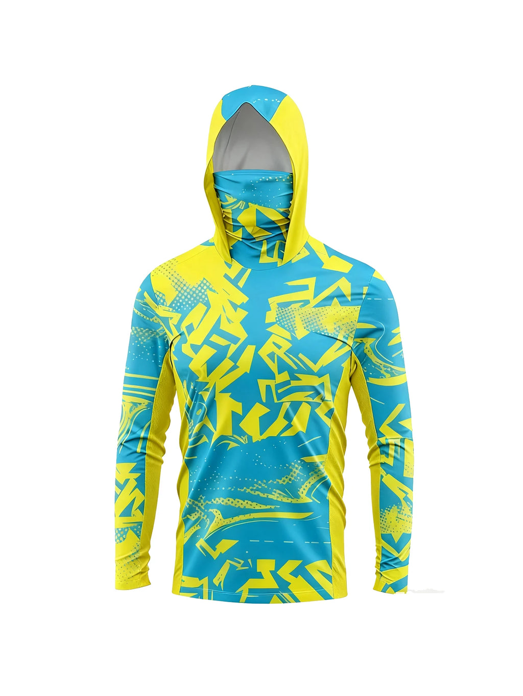Camisetas de Pesca de Manga Larga con Capucha UPF 50+, Camisetas con Protección Solar, Jersey con Máscara Facial para Hombre, Ropa de Pesca