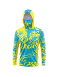 Camisetas de Pesca de Manga Larga con Capucha UPF 50+, Camisetas con Protección Solar, Jersey con Máscara Facial para Hombre, Ropa de Pesca