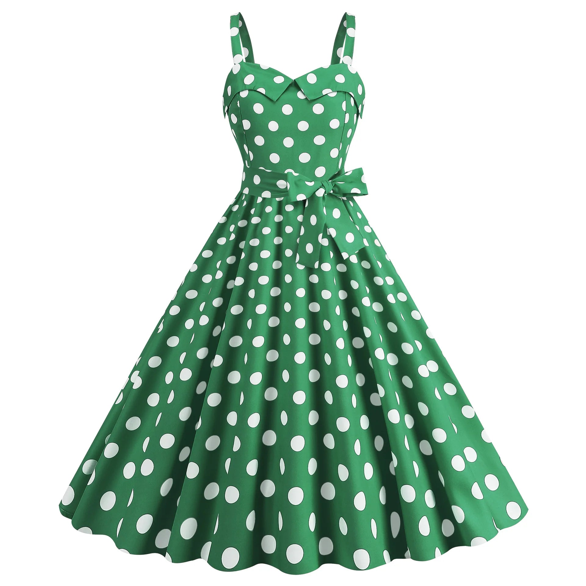 Elegante Vestido de Mujer con Estampado de Puntos, Estilo Hepburn de los Años 50 y 60, Vestido Vintage Sexy con Cuello Halter, Estilo Rockabilly Retro para Fiesta u Oficina, Vestido Pinup 2026