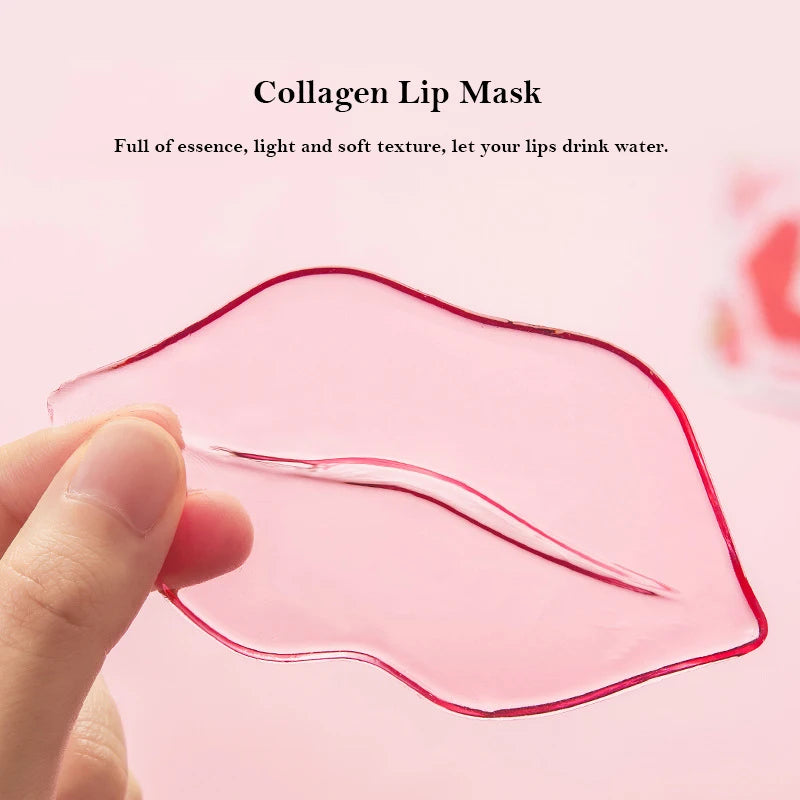 5/10 unids/lote mascarilla labial nutritiva de colágeno esencia de frutas hidratante reafirmante parche labial antiarrugas cuidado de la piel