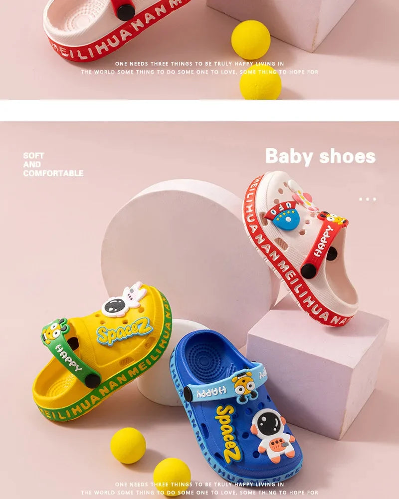 Zapatos de jardín para niños, bonitas sandalias de playa de dibujos animados de EVA, zapatillas de verano para bebés, zapatillas suaves de alta calidad para exteriores, zapatos con tapa