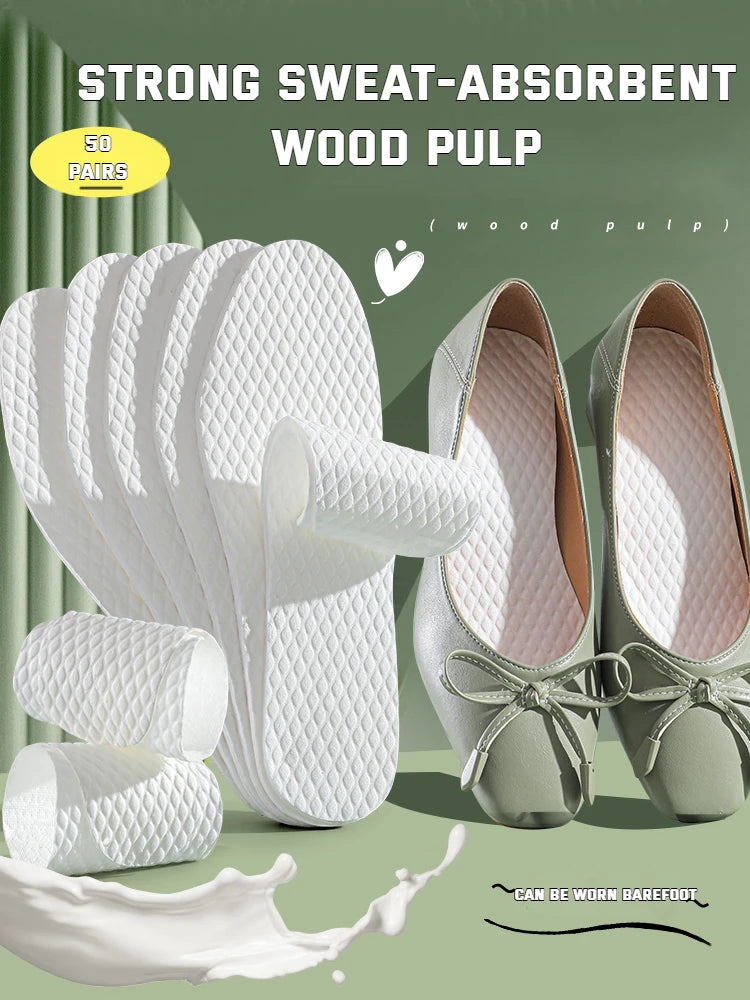 Nuevo 1/5/10 par/juegos plantillas desechables plantillas de pulpa de madera natural hombres y mujeres fino transpirable sudor suave cómodo almohadilla de zapato