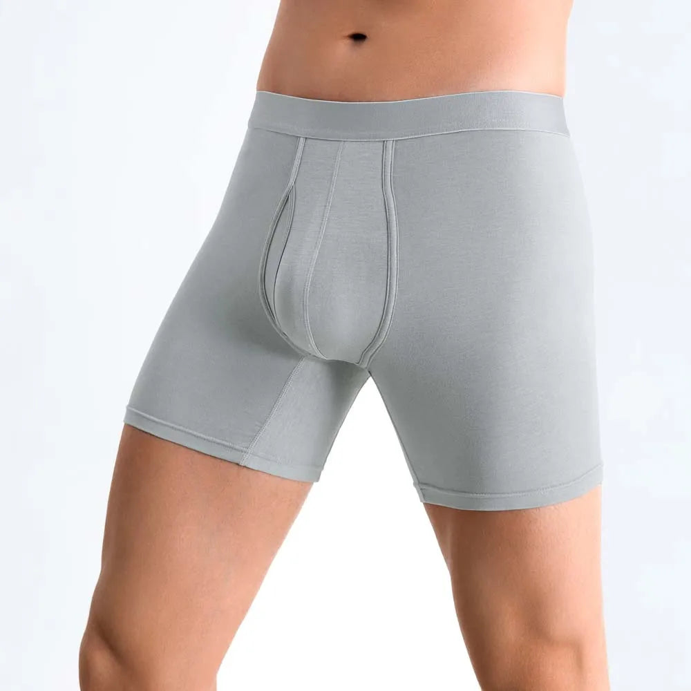 Calzoncillos de fibra de bambú para hombre, Boxer largo transpirable, ropa de tacto suave, ropa interior masculina convexa en U, ropa interior anti-enrollamiento, 8 Uds.