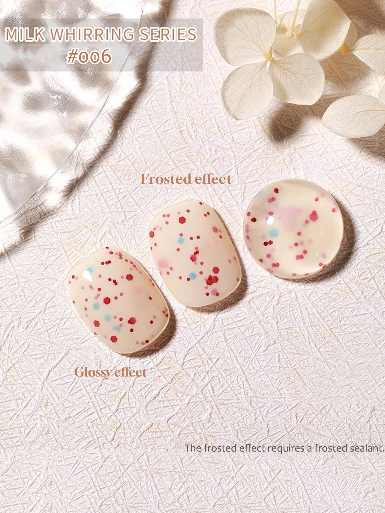 Esmalte de Uñas en Gel MIANEL Colorful Rock Slice, Amarillo Lechoso-Blanco Brillante, Crema Blanca, Efecto Leche Huhu Dopamina, 12ml, 1-6 Unidades