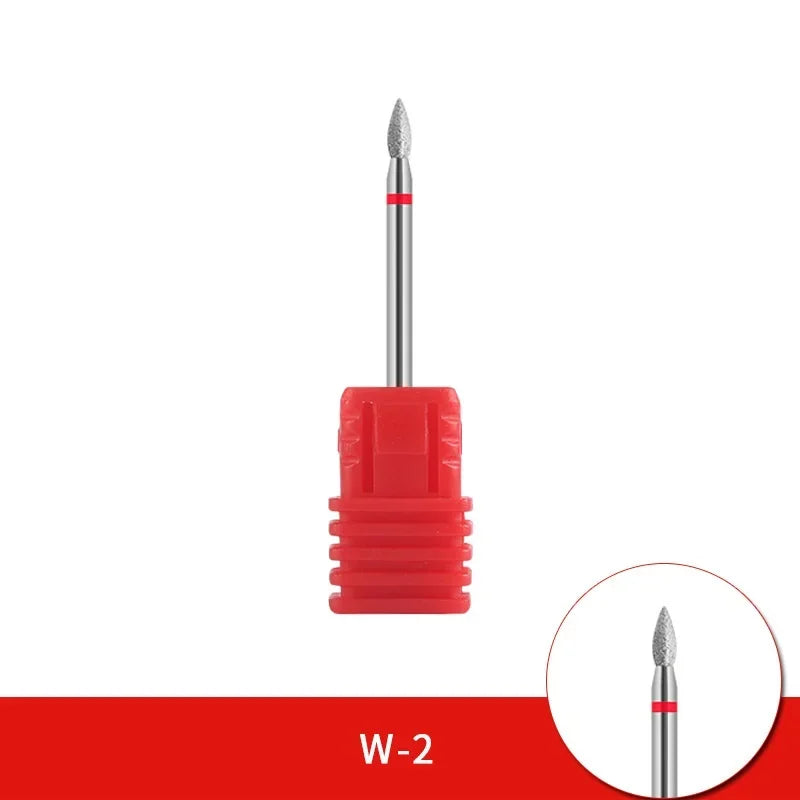Brocas de cerámica para uñas de diamante, fresa para manicura, limas rotativas para cutículas izquierda y derecha, herramientas de accesorios para uñas DIY