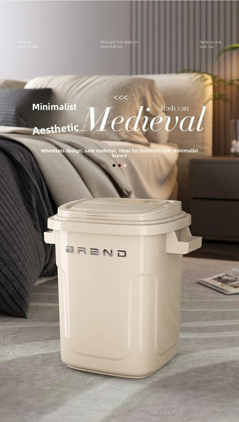 Contenedor de Basura de Cocina de Gran Capacidad con Ruedas y Tapa para Uso Doméstico y Comercial, Fácil de Mover, No Es Necesario Agacharse