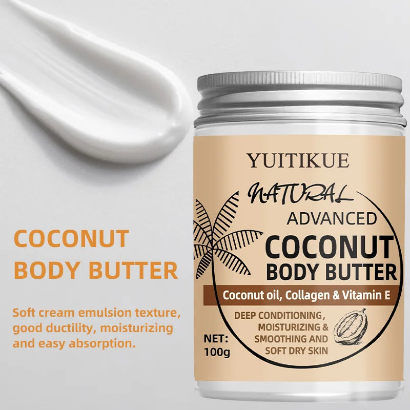 100 g de crema corporal de coco: adecuada para todos, reafirma y hidrata la piel, bloquea la humedad, deja la piel suave, refinar