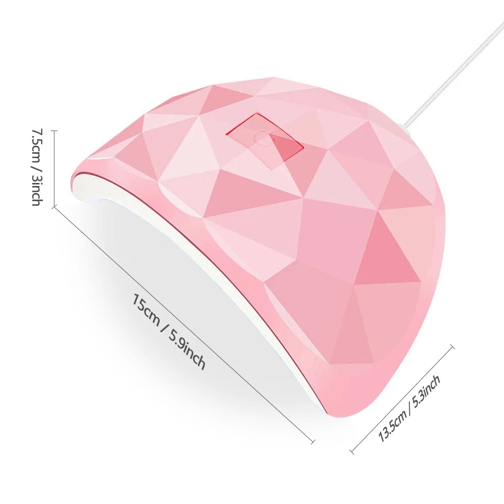 Lámpara LED para secador de uñas, 18 cuentas de lámpara UV para secado de esmalte de Gel, carga USB, equipo de manicura profesional