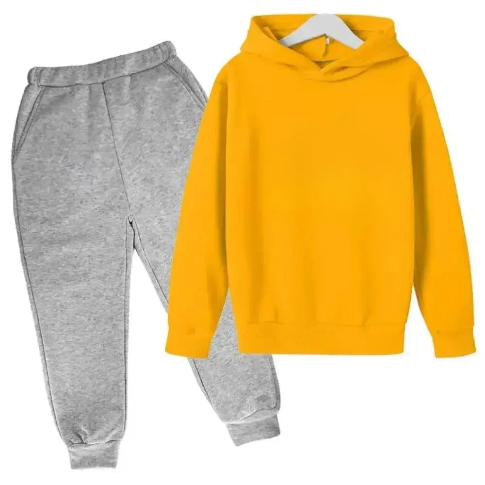 Ropa de primavera y otoño para niños, regalos de vacaciones, chándal de fútbol con estampado CR7, Sudadera con capucha y pantalones, conjunto de 2 uds para niño y niña de 3 a 12 años