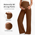Pantalones rectos de maternidad de talla grande 2026 Otoño Invierno pantalones de pierna ancha de cintura alta para mujeres embarazadas ropa exterior pantalones sueltos Premama