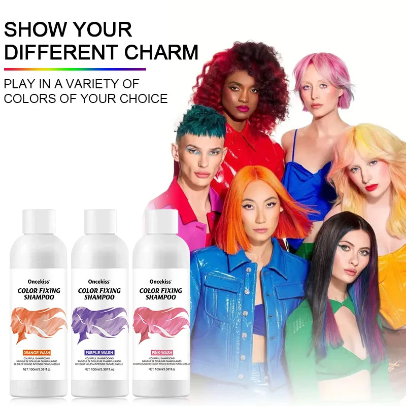 Champú semipermanente para teñir el cabello, champú invisible que protege y fijar el color, color instantáneo del cabello, brillo duradero, cuidado del cabello