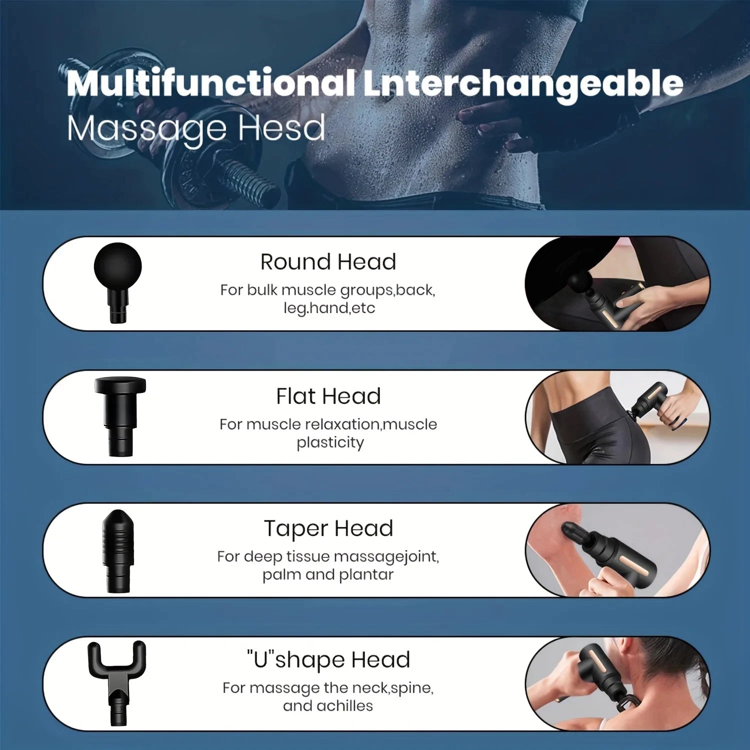 Pistola de masaje de 30 niveles para Fascia, equipo de Fitness eléctrico para relajación muscular profunda, cuerpo, cuello, reducción de ruido, hombre y mujer