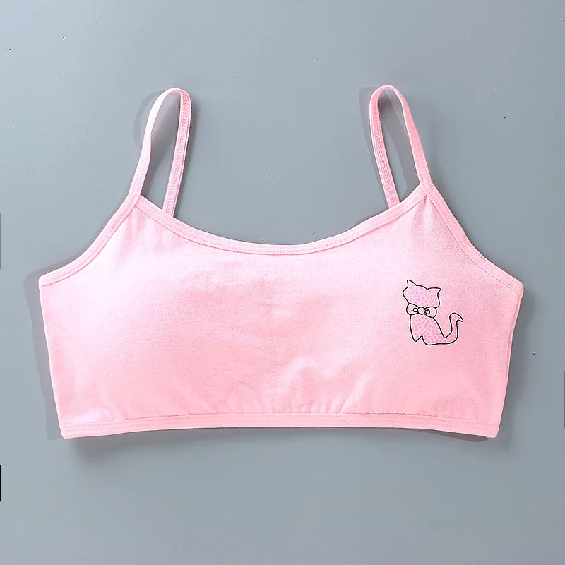 5 unids/lote Teeange niñas pequeñas sujetadores de entrenamiento Purbery School Girl Sujetador deportivo niños almohadilla para el pecho desmontable ropa interior niños Tops de tubo