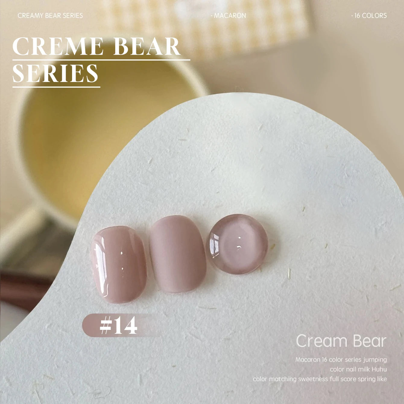 Esmalte de Uñas en Gel MIANEL Colorful Rock Slice, Amarillo Lechoso-Blanco Brillante, Crema Blanca, Efecto Leche Huhu Dopamina, 12ml, 1-6 Unidades