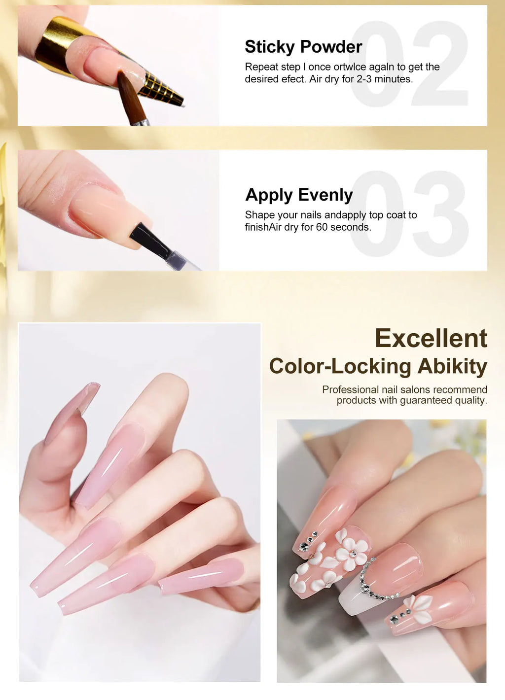 LIMEGIRL-polvo acrílico para uñas, 5 colores, profesional, rosa, claro, blanco, polímero desnudo para extensión de uñas, polvo fino de calidad para salón