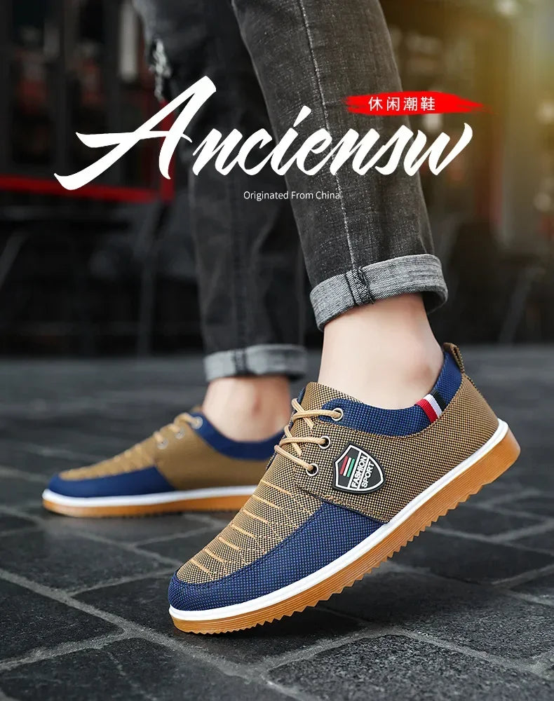 Zapatos de lona informales para hombre, Zapatos de conducción de suela blanda a la moda, Zapatos de diseñador para hombre, zapatillas cómodas de talla grande, 2024