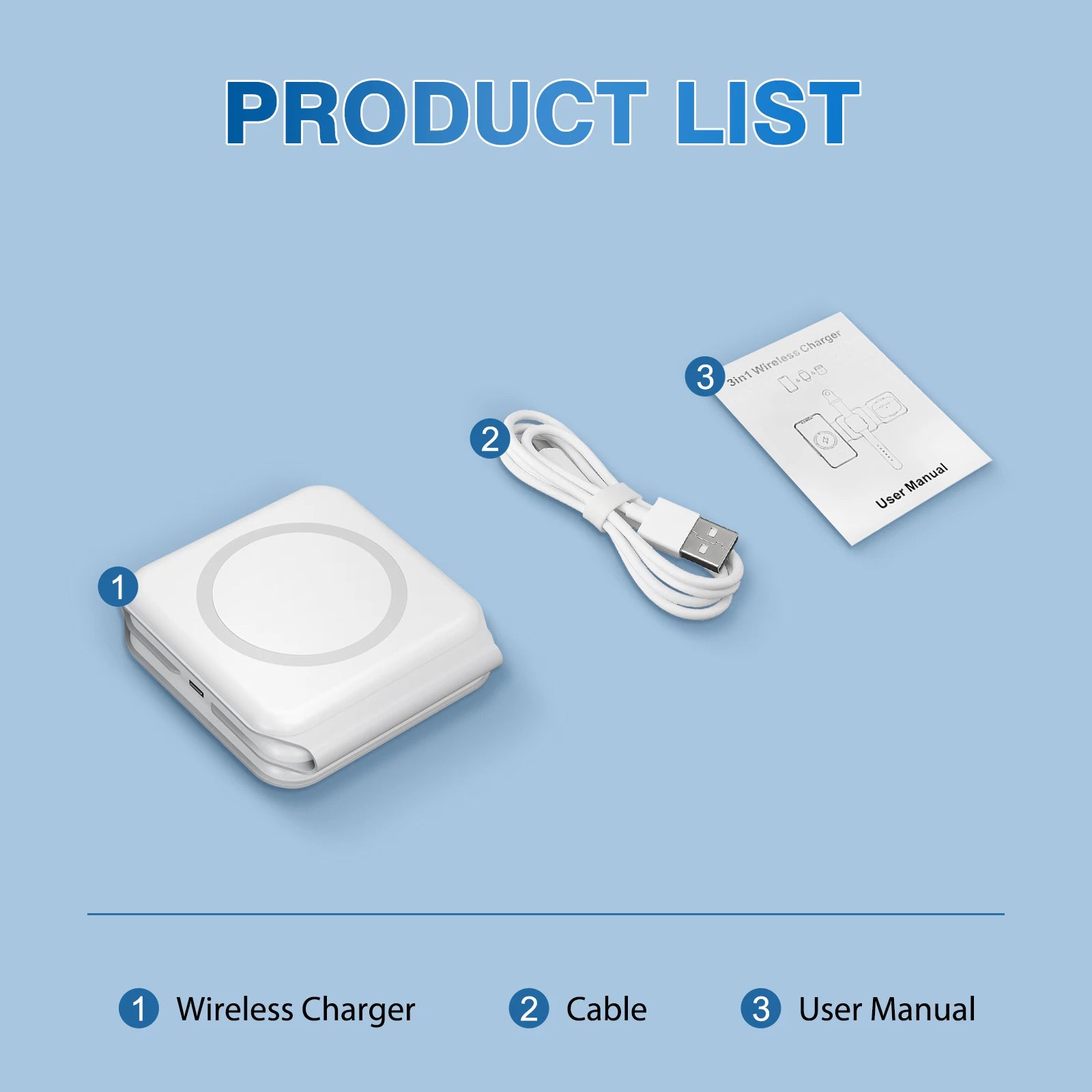 Cargadores inalámbricos magnéticos de 15W, base de carga plegable 3 en 1 para teléfono, carga rápida de viaje para Apple Watch IPhone 14/13/12/11/X AirPods