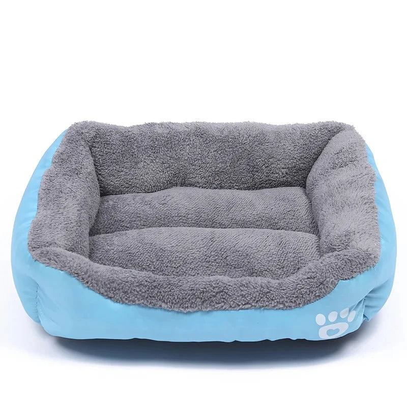 Sofá cuadrado suave para perros grandes, cojín elástico para casa de perros, cama mediana cálida para invierno, perrera lavable para gatos, accesorios para el hogar
