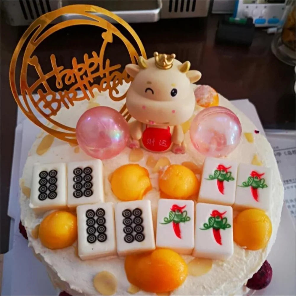 10 Uds. De plástico Gittler, adorno para tarta de feliz cumpleaños, letrero decorativo ostentoso, adorno para tarta de feliz cumpleaños, decoración de postre de cumpleaños para niña