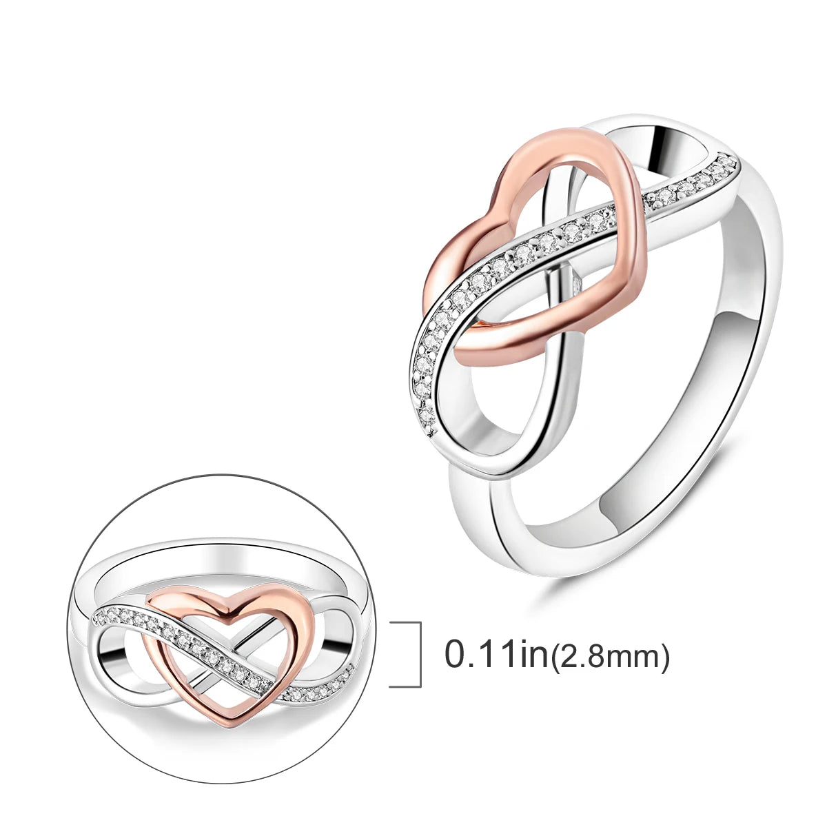 Anillo de plata 925 con diseño Original de luciérnaga y amor infinito, anillos de dedo de circón para mujer, regalo de joyería de boda de alta calidad