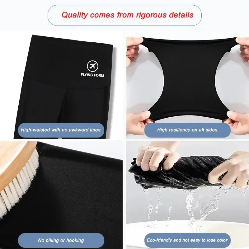 M-XL pantalones de tiburón para mujer, mallas finas de cintura alta para levantar el vientre y la cadera, mallas negras para pies pequeños, primavera Otoño Invierno