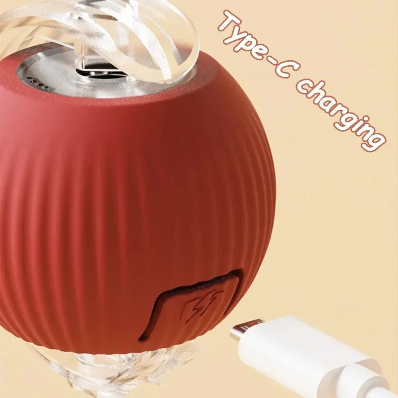 Nuevo juguete interactivo de pelota para gatos, bola rodante automática, cola de imitación, juguete eléctrico inteligente recargable para mascotas, entrenamiento para perros y gatos, ratón de imitación